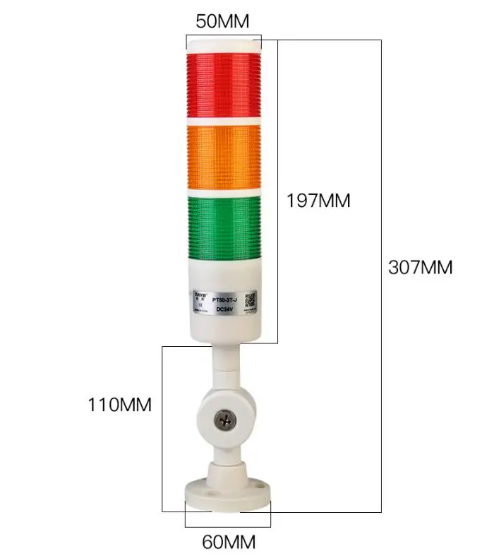 Zusen 50mm LED Warning Light with Buzzer Three Layers Signal Machine Tool Indicator Tower Light Folding 12V 24V 110V 220V view 5
