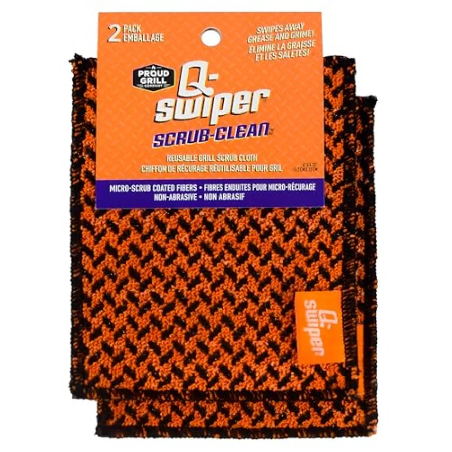 

Proud Grill Q-Swiper Scrub-Clean Reusable Grill Cleaning Cloth - Mens Birthday Gifts, Non-Scratch Scrubbing Dish Cloths, Micro-