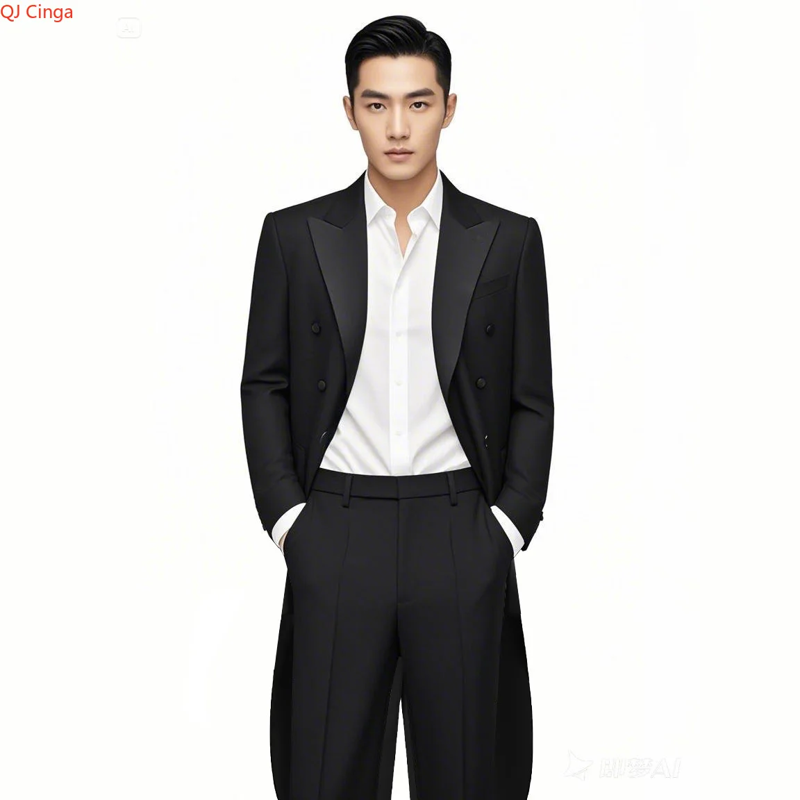 بدلة سهرة سوداء جديدة للرجال لعام 2026 مكونة من قطعتين، مناسبة لموصلات السحر/المرحلة/الفرقة، مقاسات آسيوية M-5XL. #1