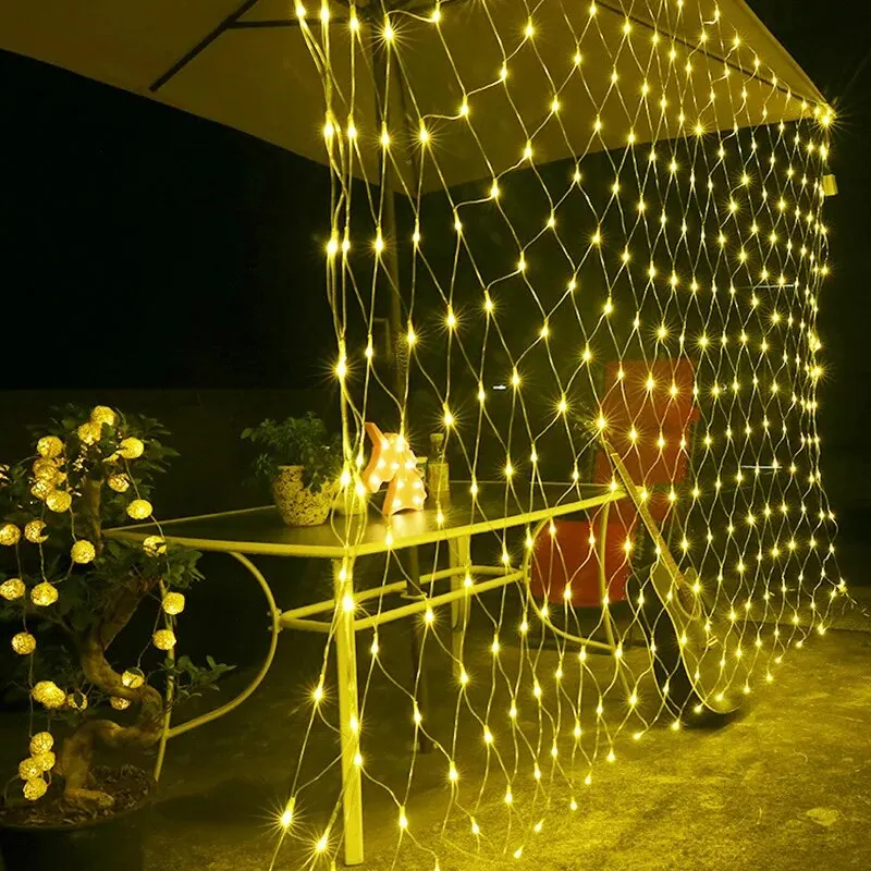 Siatka LED Fairy String Light Garland Zasłona okienna Boże Narodzenie Fairy Light Wedding Party Garland Light