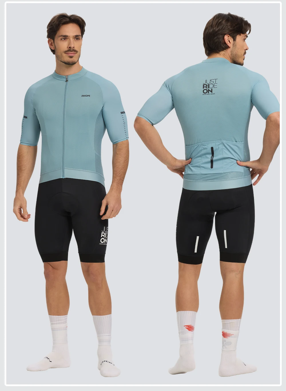 RION Herren Radsporttrikot MTB Mountainbike-Shirts UPF50+ Sonnenschutz Kurzarm Pro Fahrradbekleidung Straßenrenn-Oberteil Sommer – Detail 24