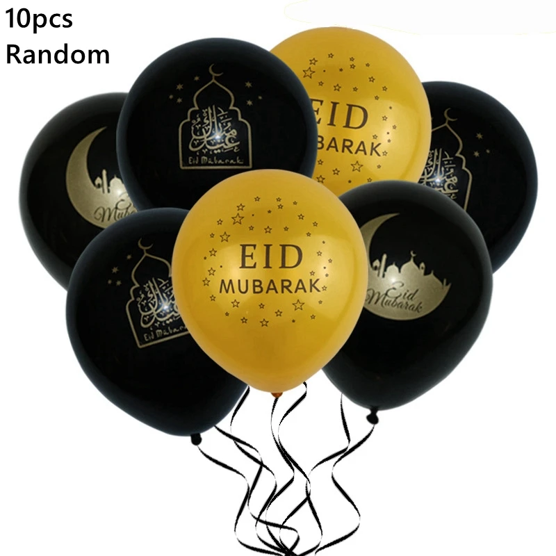 10 sztuk balon Eid Eid Mubarak 2025 Ramadan dekoracja dla pomocy domowej al-fitr Mubarak Kareem islamski festiwal muzułmańskie zaopatrzenie firm