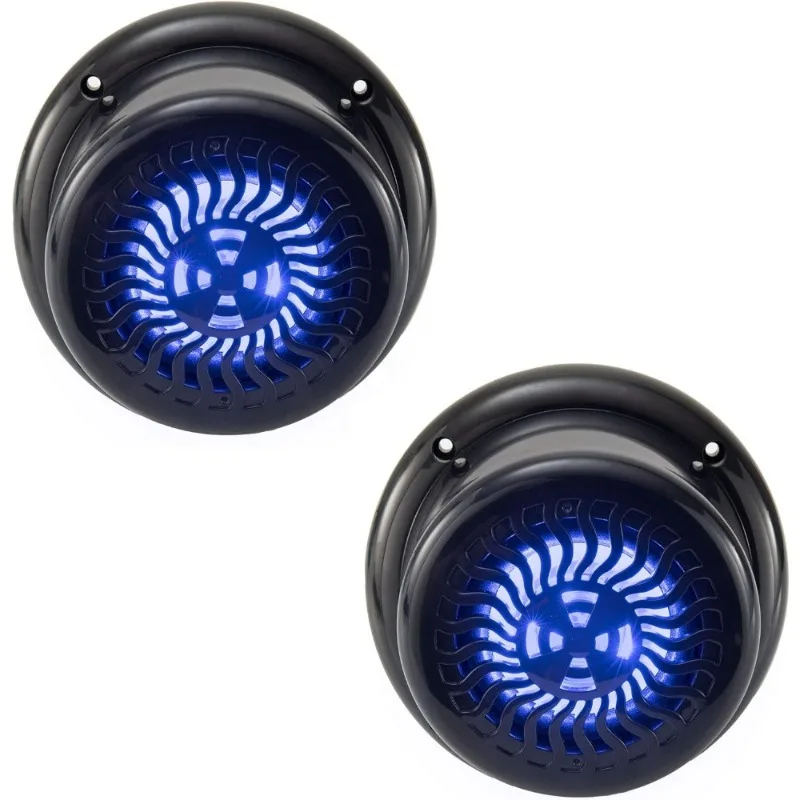 

HOME-RV Морская лодка Внешние водонепроницаемые 5,25-дюймовые колонки для скрытого монтажа с синими светодиодными фонарями, 2 шт., черные