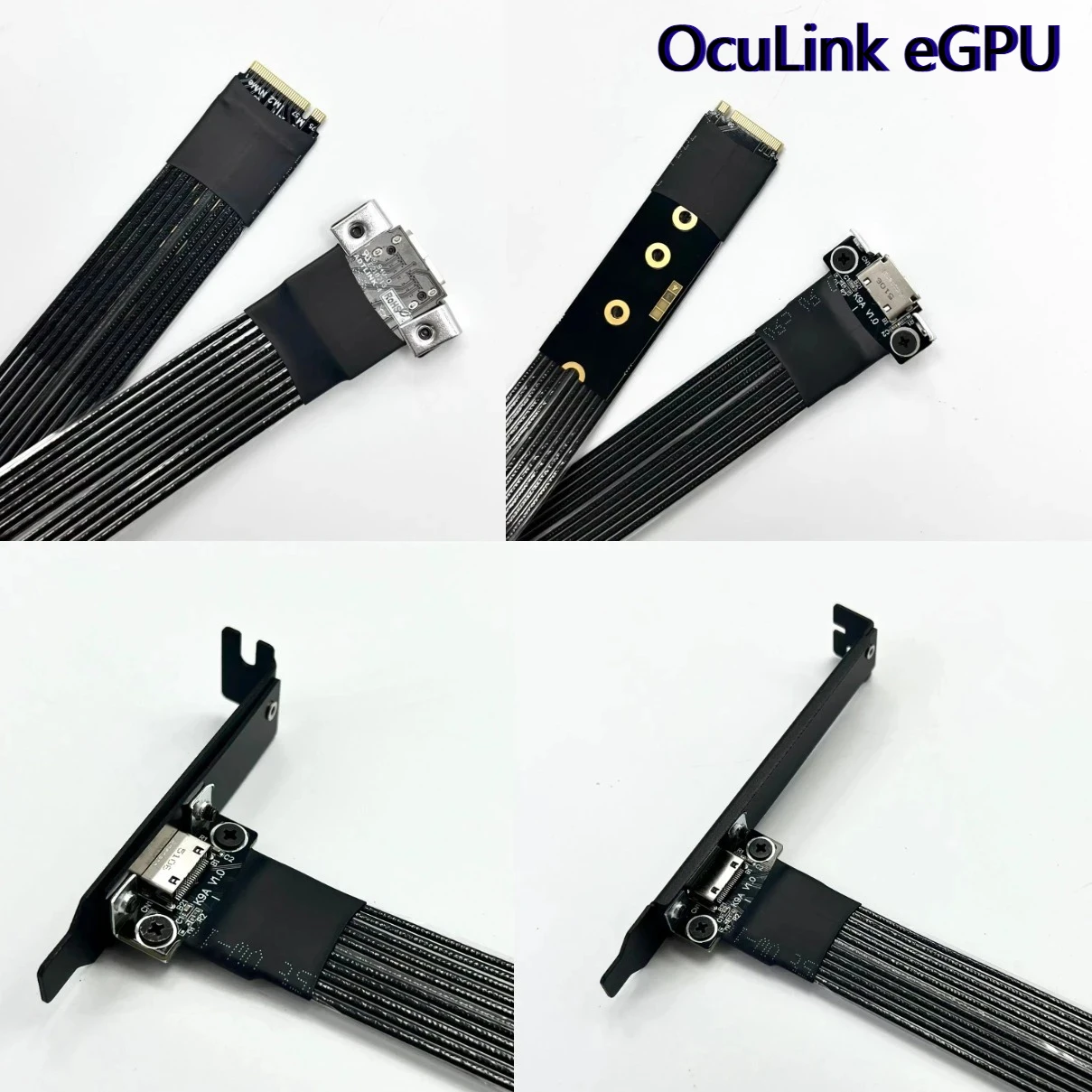ADT-Link M.2 NVMe To OCuLink Riser Cable PCIe 5.0/4.0 X4 M2 Oculink SFF-8611/8612 Graphics Card External-Full/Half-Height Baffle