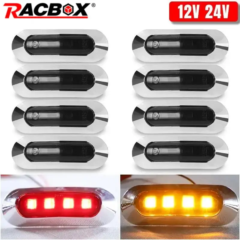 Truck Trailer led Side Marker Indicators light Car Signal Brake Rear Warning Tail Lights LED 12V 24V Warning Lamp Yellow Red