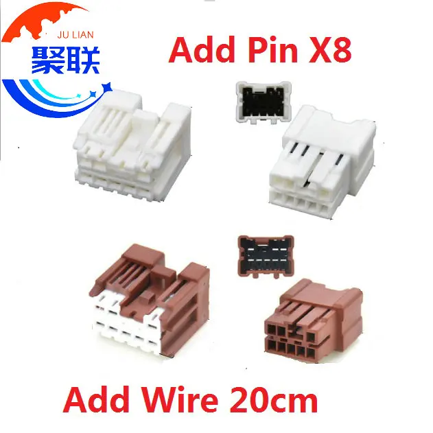 1Set 8Pin 6098-6949 6098-6974 1674110-1 6098-6951 Auto Lift Window White Wire Cable Socket Car Male Female Plug For Nissan