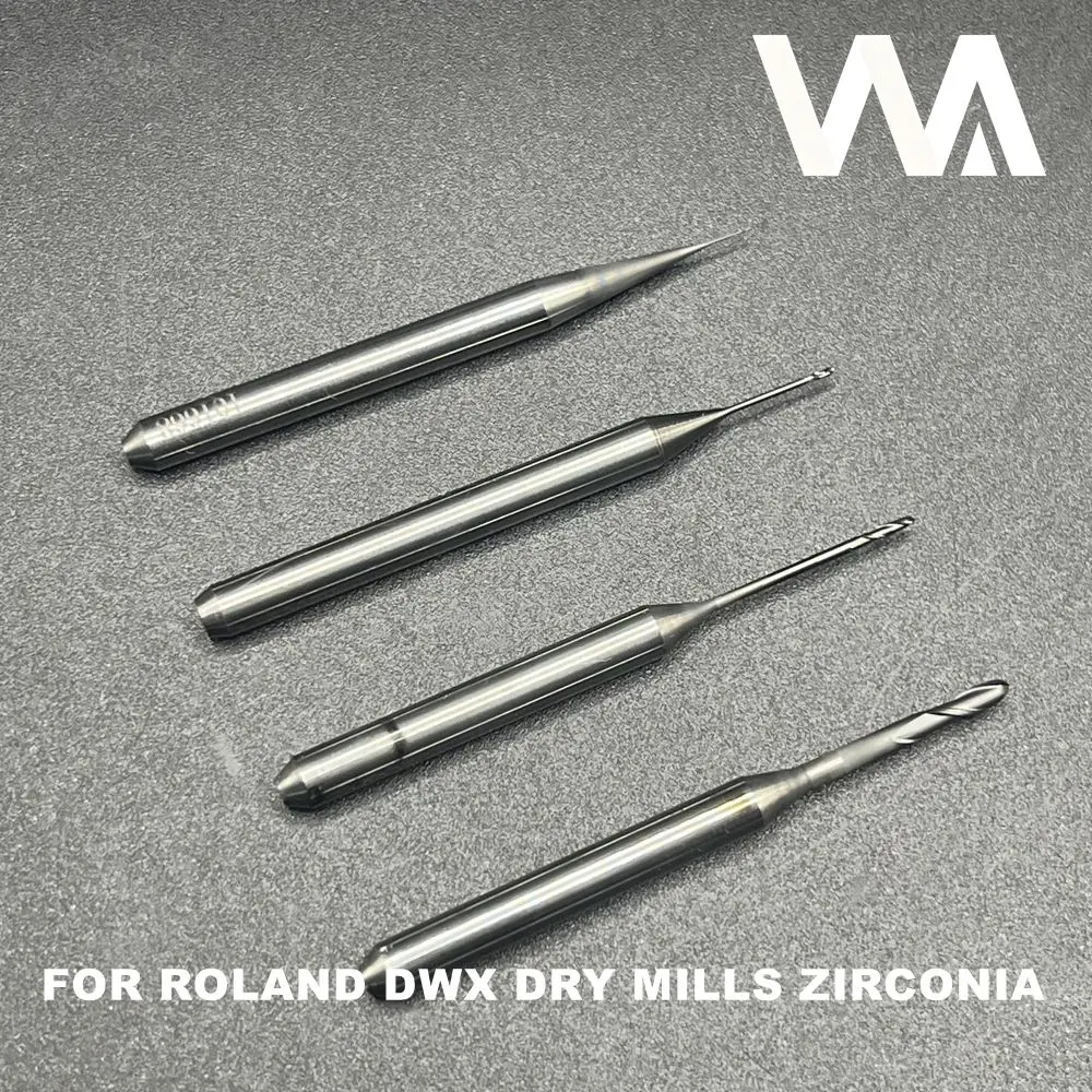 Fresa de radio con revestimiento de diamante CVD Z060-R2D-40 Z100-R2D-40 Z200-R3D-40, herramientas de fresado de doble diente de ZIRCONIA para VHF R5/S5/K5/S1/S2