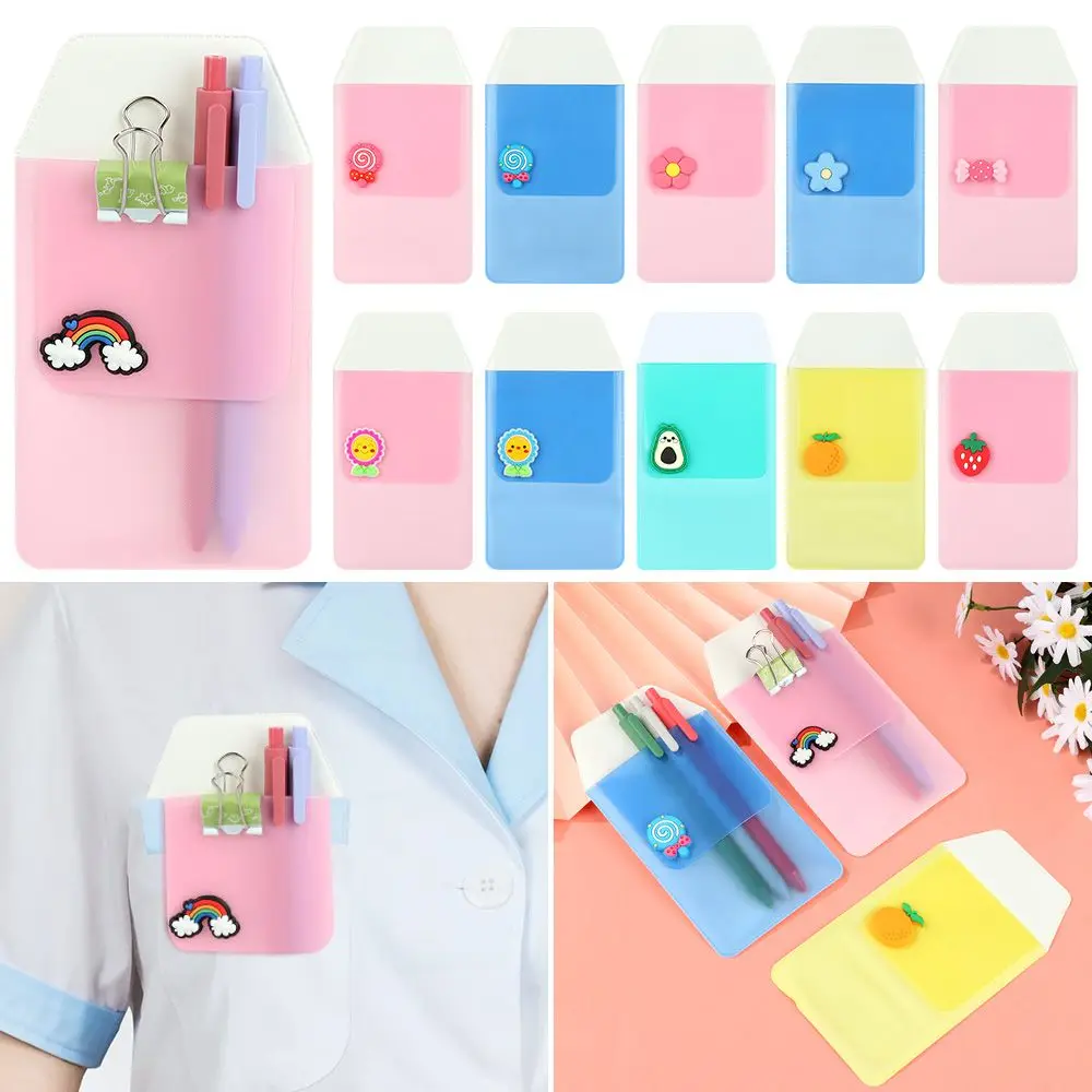 

Hospital Office Portable Colorful Anti-leaking PVC Leak-Proof Pen Pouch Doctors Nurses Supplies Pocket Protector Pencil Case