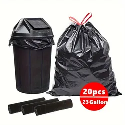 20cs 23 Gallon holding rope string up Large trash bags Kitchen big garbage bags Plastic refuse sack（31x39inch)