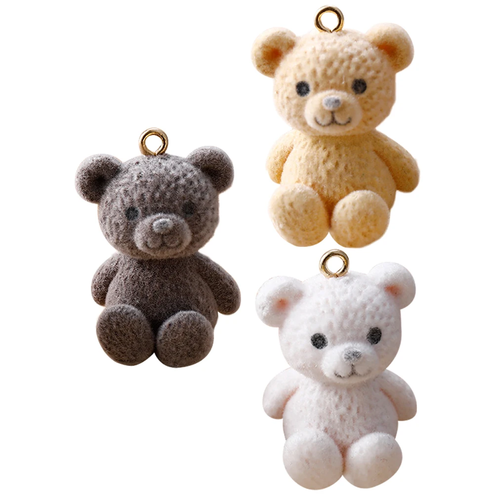

3pcs Bear Pendants Kawaii Mini Charms For Jewelry Making Craft Supplies Necklace Bracelet Keychain Diy Trinkets Bulk