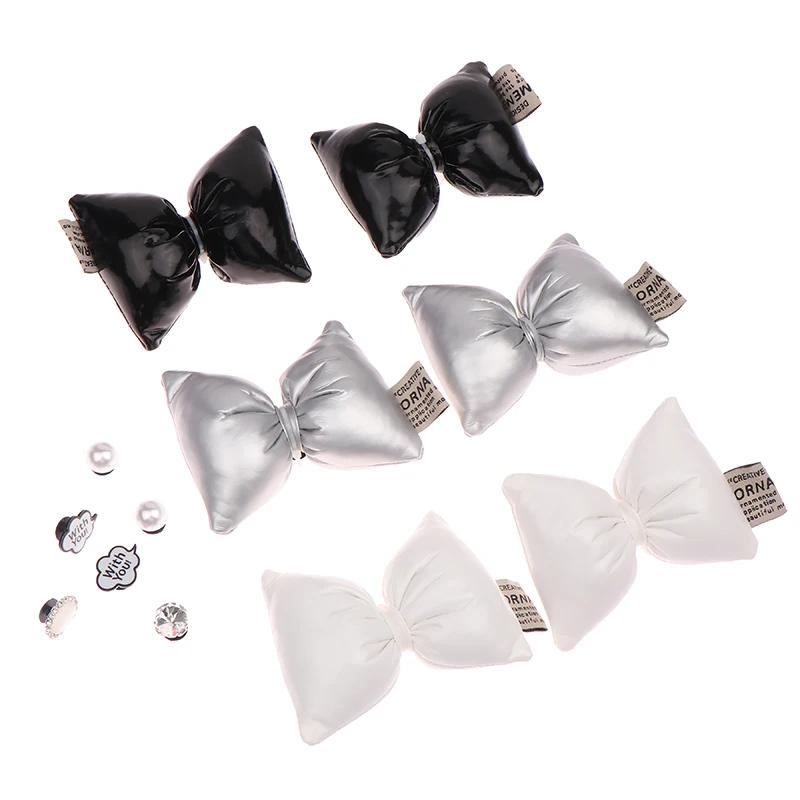 1Set Cute Bowtie Fashion Elegant Shoe Charms Multiple Colors Bow Shoe Accessories For All-match Vintage Shoe Buckle Decorations