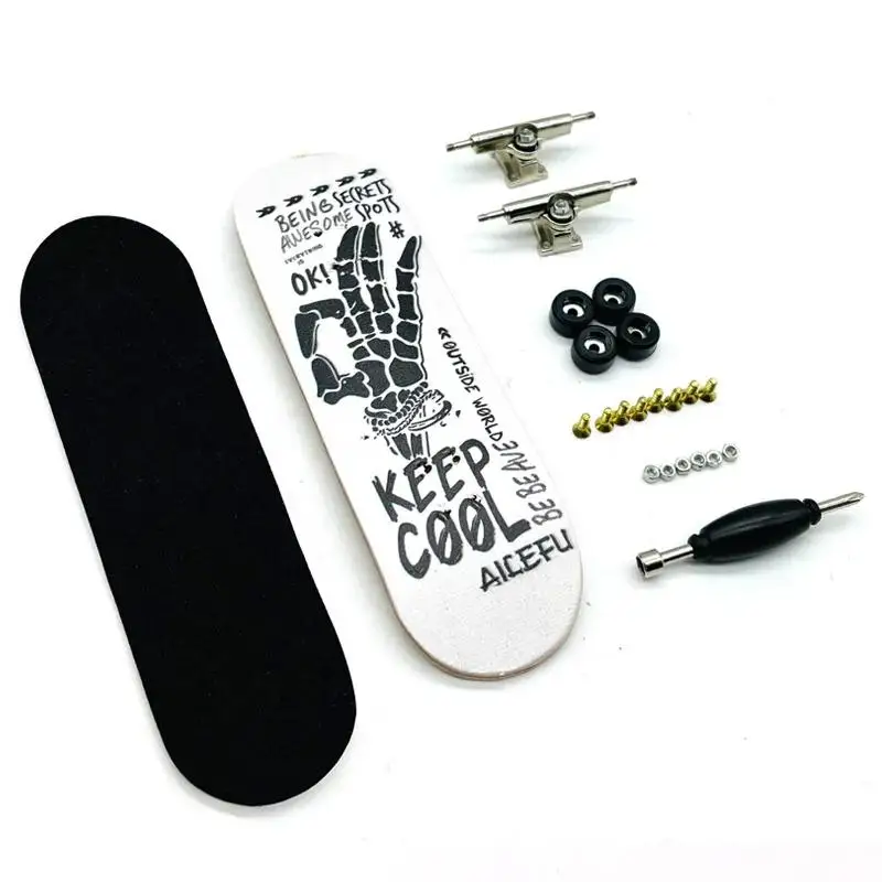 32 มม.Fingerboard สเก็ตบอร์ดไม้ Fingerboard ของเล่น Professional Stents Finger Skate ชุดเด็กแปลกใหม่คริสต์มาสของขวัญ