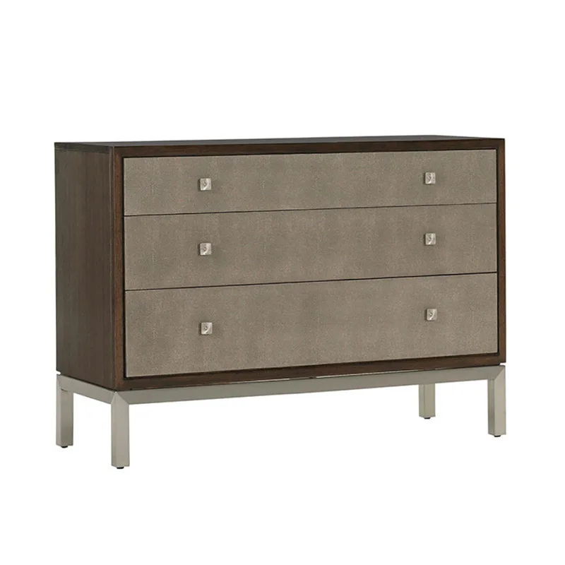

American light luxury solid wood three-bucket cabinet storage cabinet modern simple bedroom locker