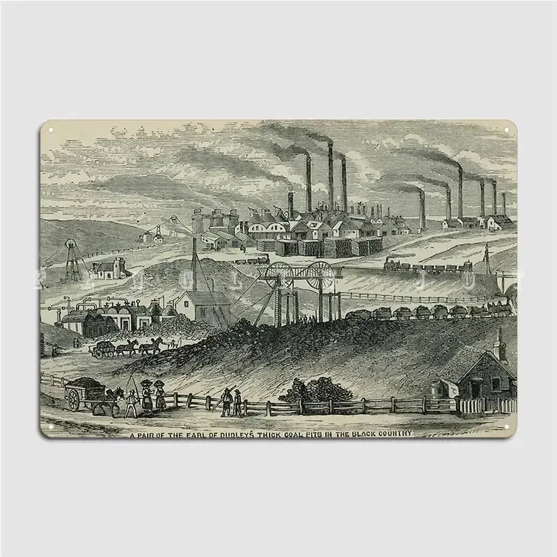 Industrial Revolution The Black Country In Englands West Of Birmingham Metal Sign Garage Decoration Wall Cave