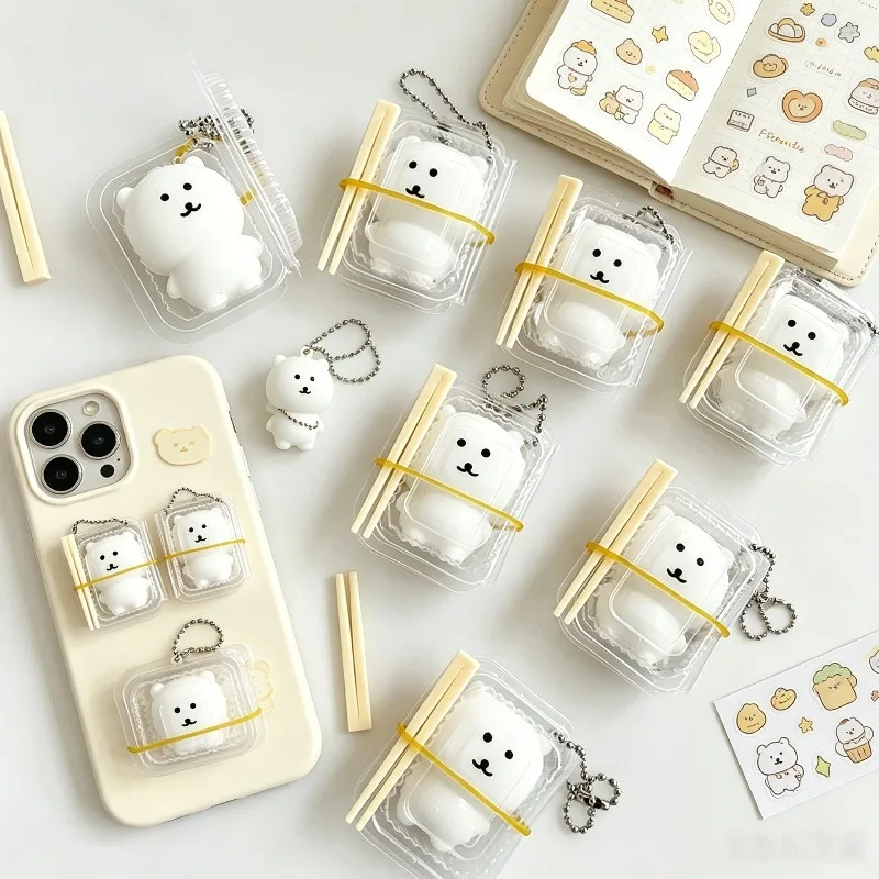 Squishy Toy Cute Tiny Bear Stress Ball Keychain Anti-stress Fidget Toy Self Deprecating Bear Pendant Squeeze Toy - view 4