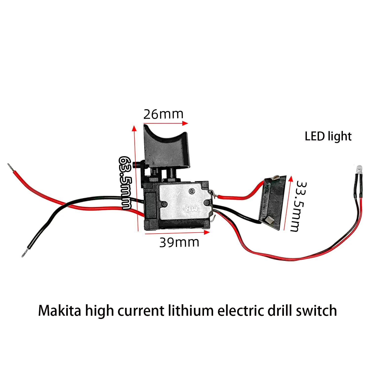 マキタ用リチウム電動ドリルスイッチ,ボタントリガー,電動工具部品,大電流,コードレス,12V