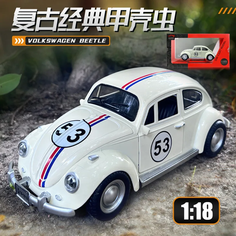 비틀 합금 대형 장난감 모델, T밴드 사운드 및 라이트 사운드 라이트 후진력 아블렛탑 자동차 장식품 어린이 남자아이 선물 수집품