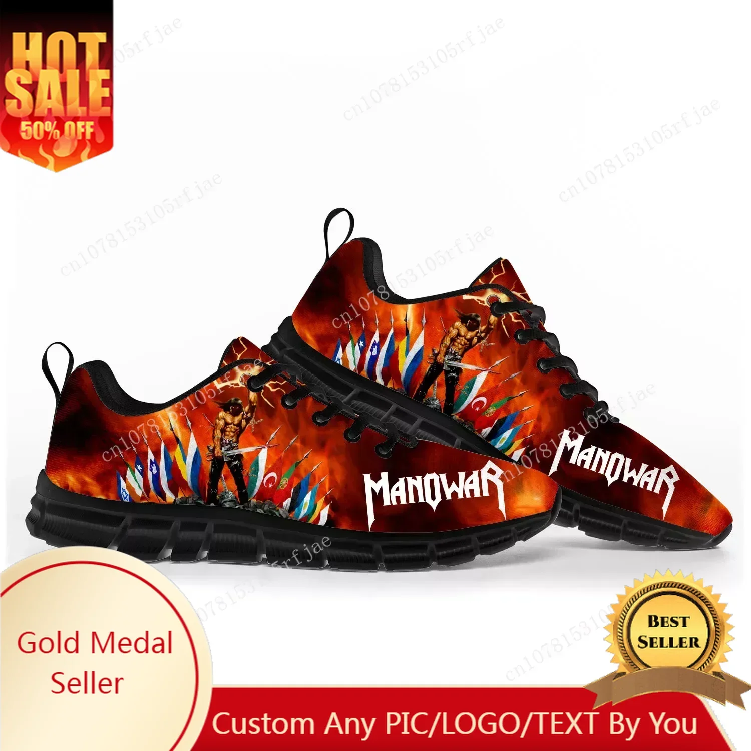 

Manowar Band Sports Shoes Mens Womens Teenager Customized Sneakers Casual Tailor-Made High Quality Couple Shoe