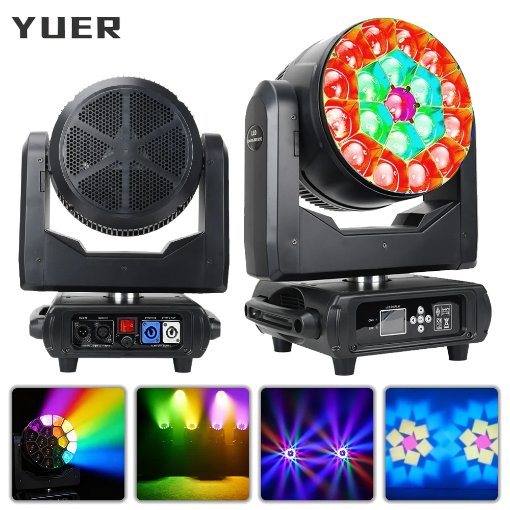 

Светодиодный прожектор 19x40W RGBW Bee Eye с точечным управлением, зумом, эффектом CTO Wash, DMX512, RDM для DJ, дискотек, вечеринок, свадеб, баров и клубов