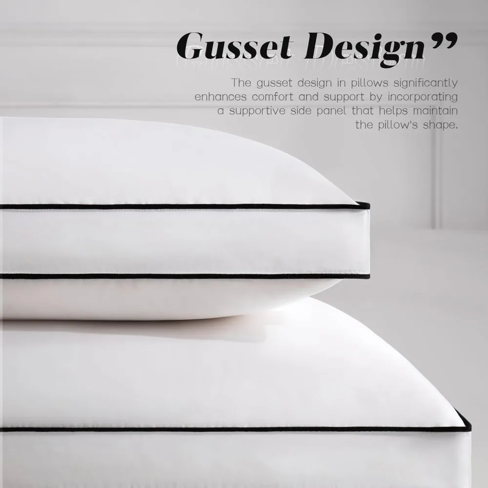 طقم وسائد فاخرة من الريش بحجم كينج، عبوتان مع مجمعة لراحة النوم الفائقة #3