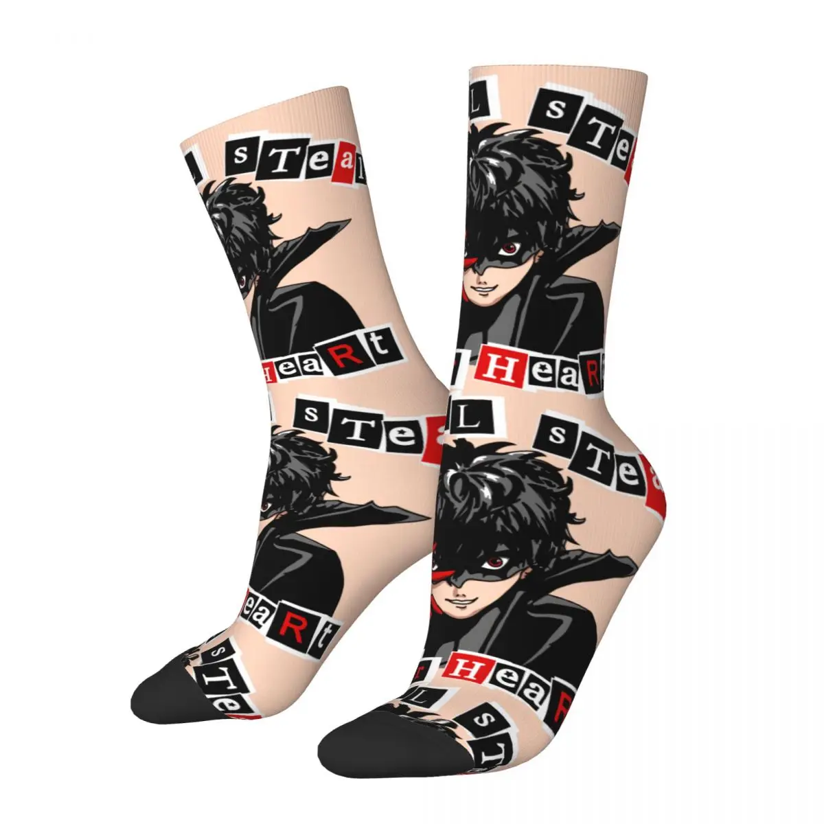 

Funny Crazy Sock for Men Stealing Hearts Hip Hop Harajuku Persona Series Game Happy Quality Pattern Printed Boys Crew Sock