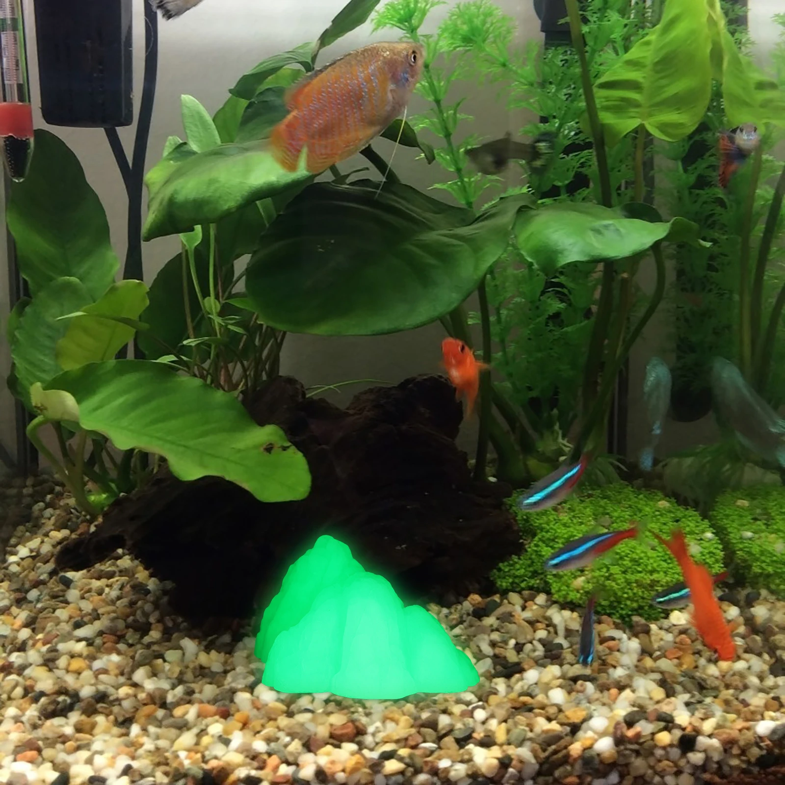 

Fish Tank Fluorescent Rockery Statue Realistic Plastic Aquarium Decor Compact Decorative Accessory Aquarium Decor