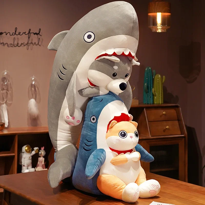 Peluche peluche Sharkcat squalo cane bambola peluche cuscini farciti novità Gag giocattoli invia un fidanzato o un Souvenir fidanzata