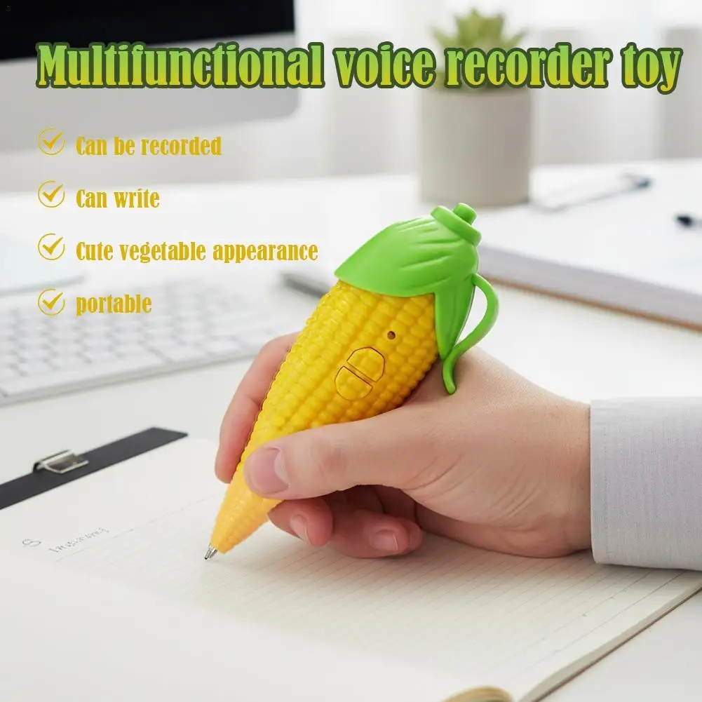 مضحك الذرة الباذنجان مسجل صوتي القلم الكتابة على الجدران لطيف قلم حبر جاف طالب مسجل صوت ، هدية الإبداعية للأطفال #1