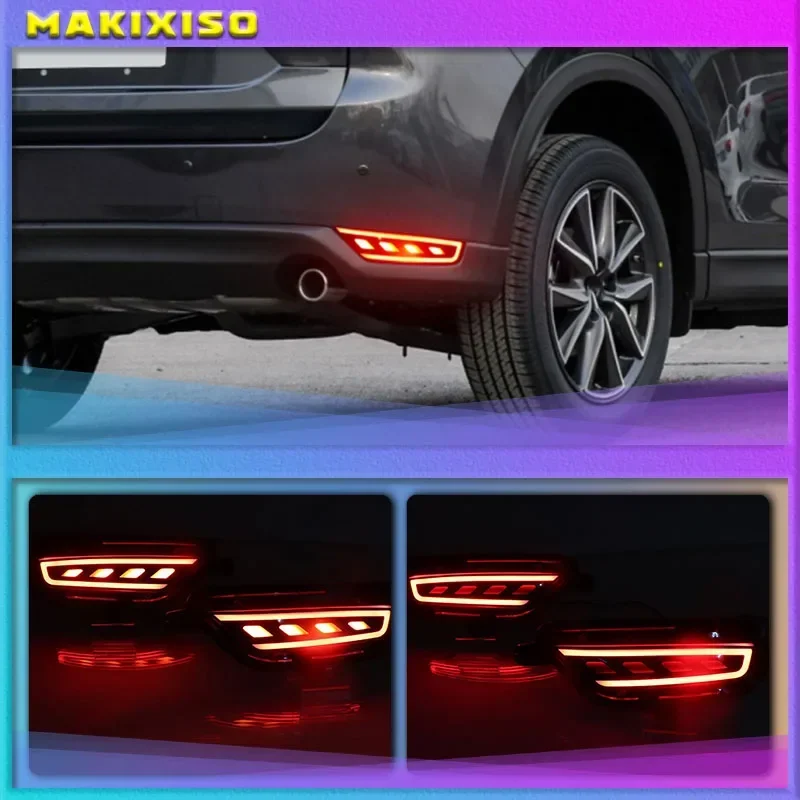 

2Pcs For Mazda CX-5 CX5 2017 2018 2019 LED Rear Reflector Taillight Fog Lamp Rear Bumper Light Brake Light Turn Signal Lamp