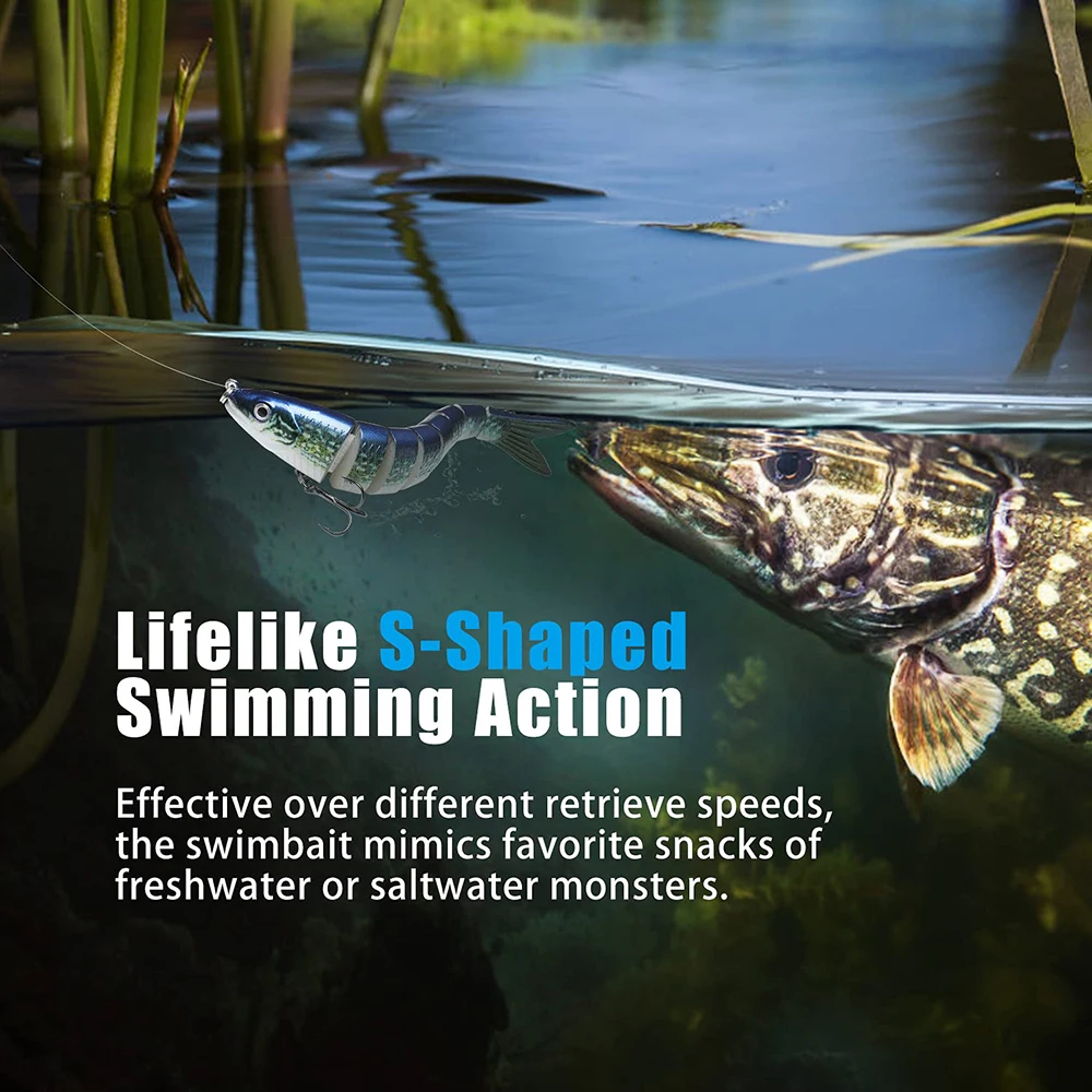 Swimbait multiarticular sonajero – Señuelo lubina hundimiento lento - imagen 4