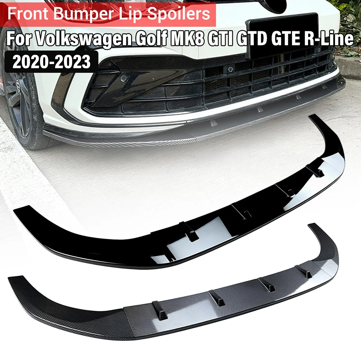 Per VolksWagen Golf MK8 Golf 8 GTI GTD GTE R-Line 2020 2021 Paraurti Anteriore Lip Spoiler Splitter Accessori Auto Diffusore Body Kit