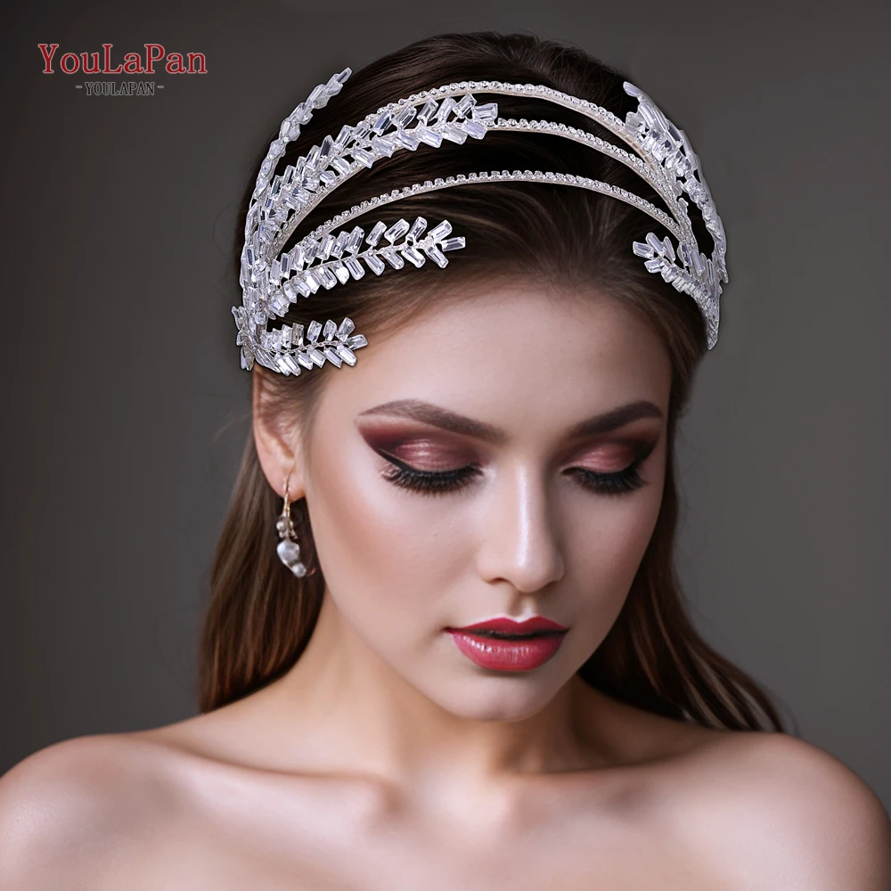 

YouLaPan Woman Hairband Rhinestone Bridal Tiaras and Headdress Wedding Hair Accessories Princess Headwear Bride Head Hoop HP479