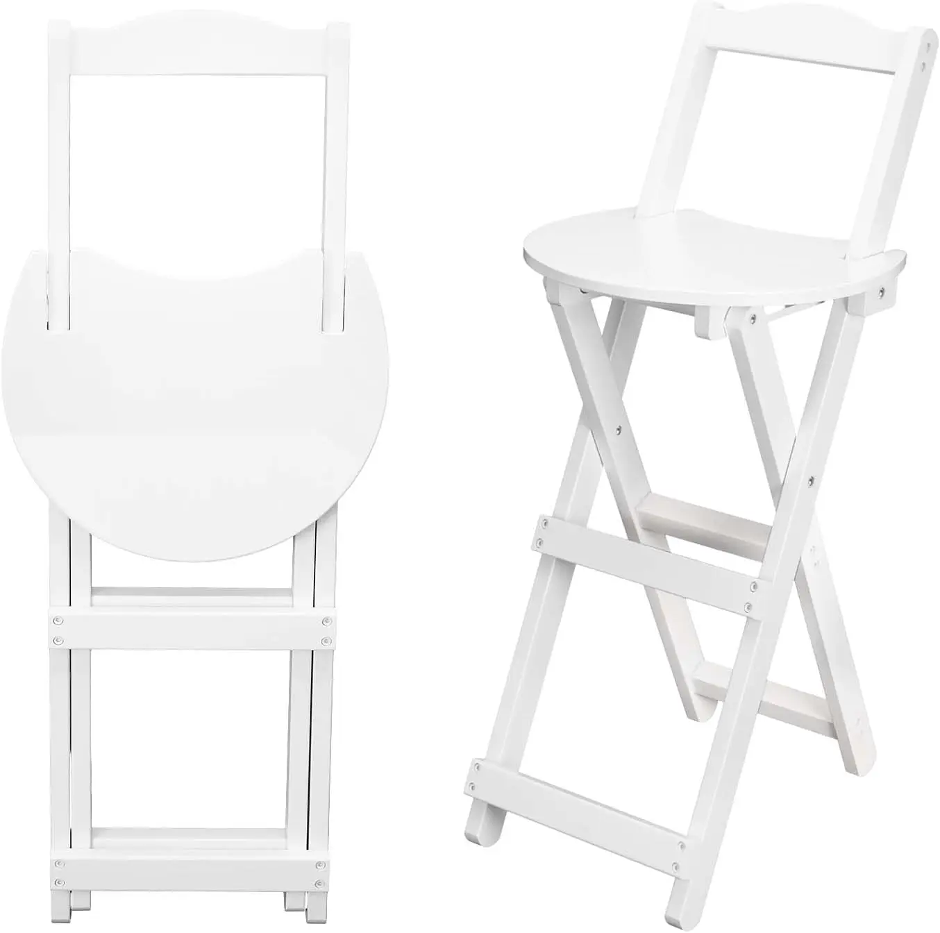 

Nisorpa Folding Bar Stool 24 inch Counter Height Stools with Backrest and Footrest, Portable Chairs Folding Stool Tall Bar Stool