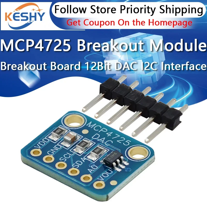 Placa de conexión MCP4725 Interfaz I2C DAC de 12 bits