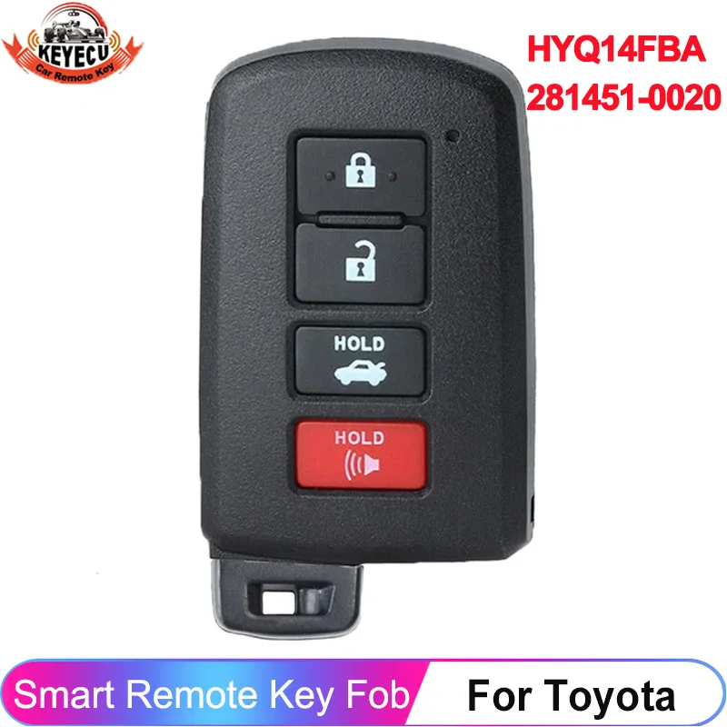 KEYECU Board ID: 281451-0020 HYQ14FBA For Toyota Avalon 2013 2014 2015 2016 2017 Camry Corolla 2018 2019 Key Remote Smart Fob