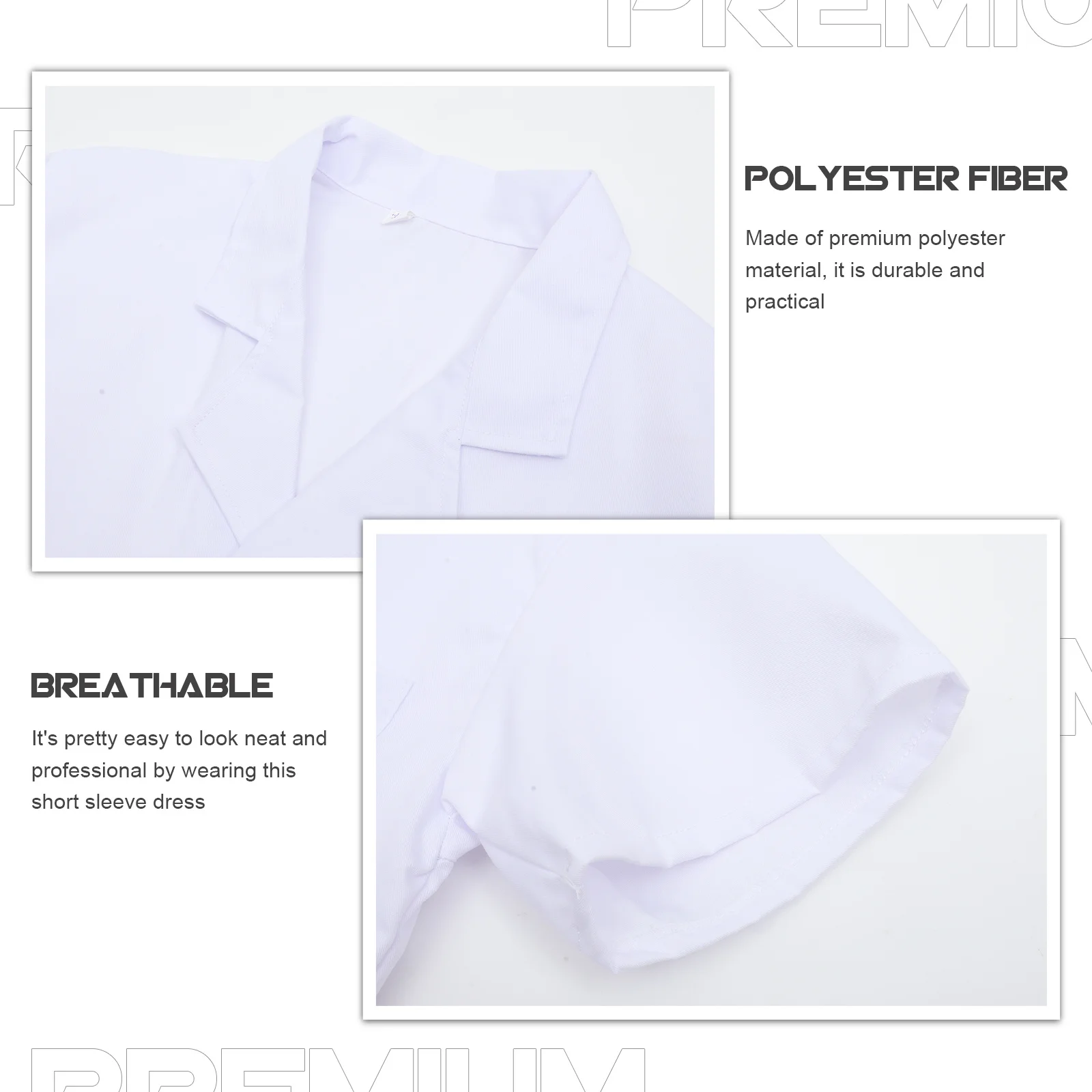 

Women's Nurse Uniform Short Sleeve White Xxl Premium Medical Gown Professional Nurse Dress Clinic Beauty Salon