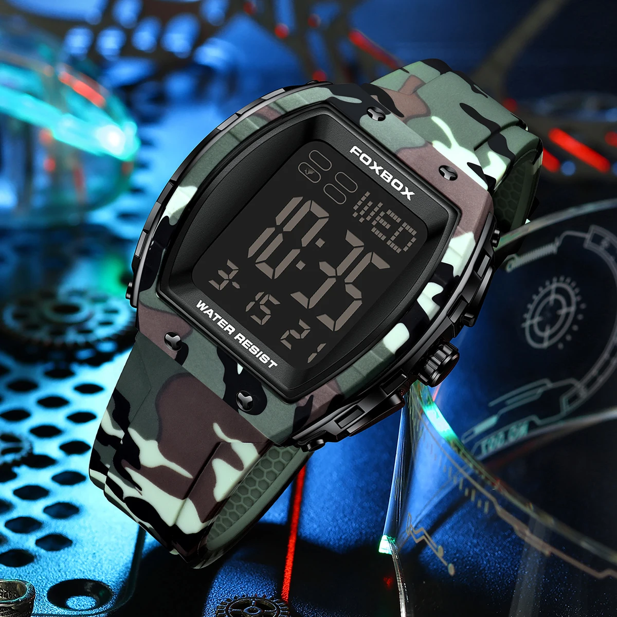 Nuovi orologi militari di lusso di marca FOXBOX originali per uomo Orologio cronografo sportivo in silicone moda Orologio da polso digitale impermeabile