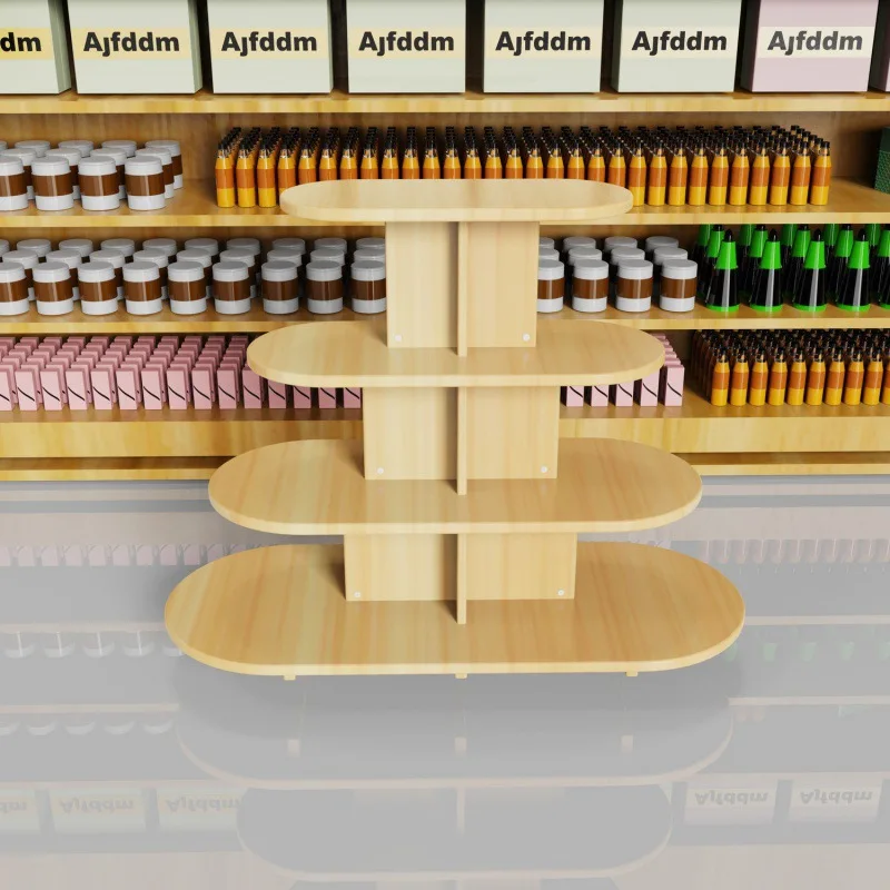 Wooden Round Cabinet Supermarket Convenience  Stationery  Maternal and Infant Milk Powder