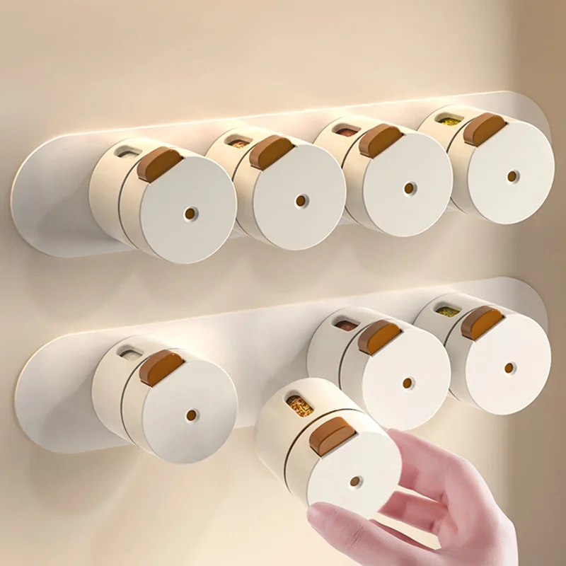 

quantitative kitchen wall-mounted moisture-proof sealed jar household sugar, monosodium glutamate,salt bottle seasoning jar set