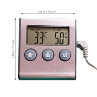 Digital Oven Thermometer Instant Read Timer Stainless Steel Probe for Indoor Outdoor Bbq Grill Cooking Food Meat Thermometer