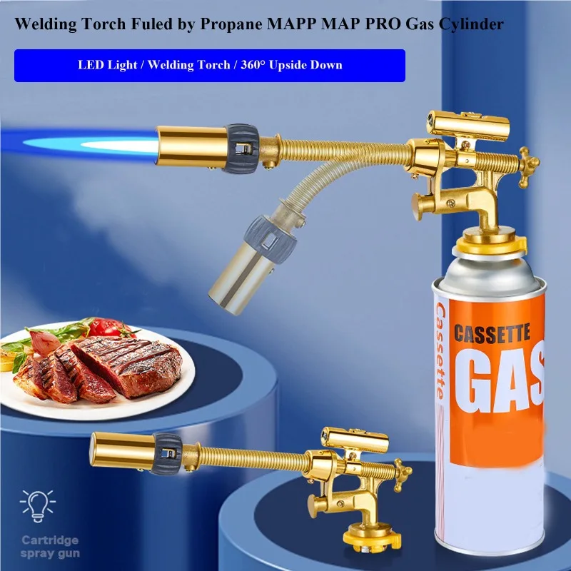 

Portable Propane Torch Head Welding Torch Gas Burner Flame Gun for Brazing Solder Plumbing Welding Fuel by MAPP MAP GAS Cylinder