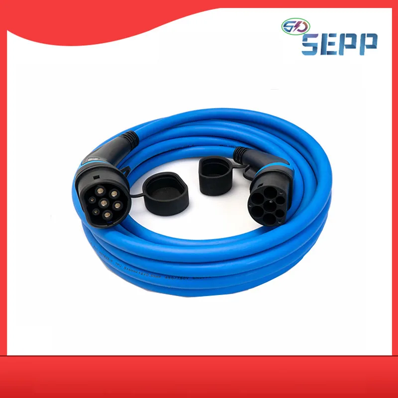 Новый энергетический автомобиль, европейский стандарт, удлинительный кабель для зарядки, зарядный пистолет TYPE2, трехфазное зарядное устройство с двойной головкой пистолета