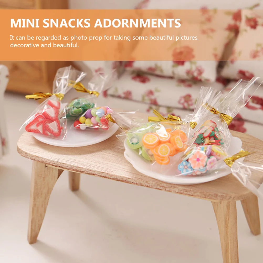 

12Pcs Mini Food Decorations Candy Snacks for Home Miniature Dollhouse Accessories