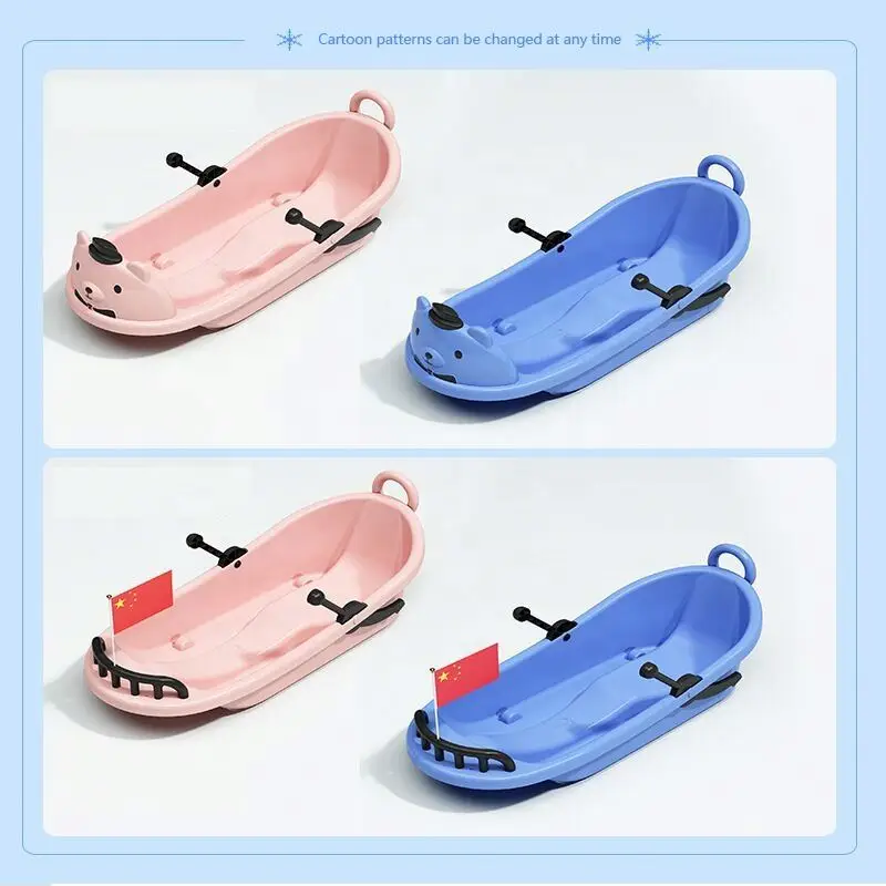 Lightweight Portable Plastic Snow Sled Board for Kids - Outdoor Winter Skiing Sliding Board