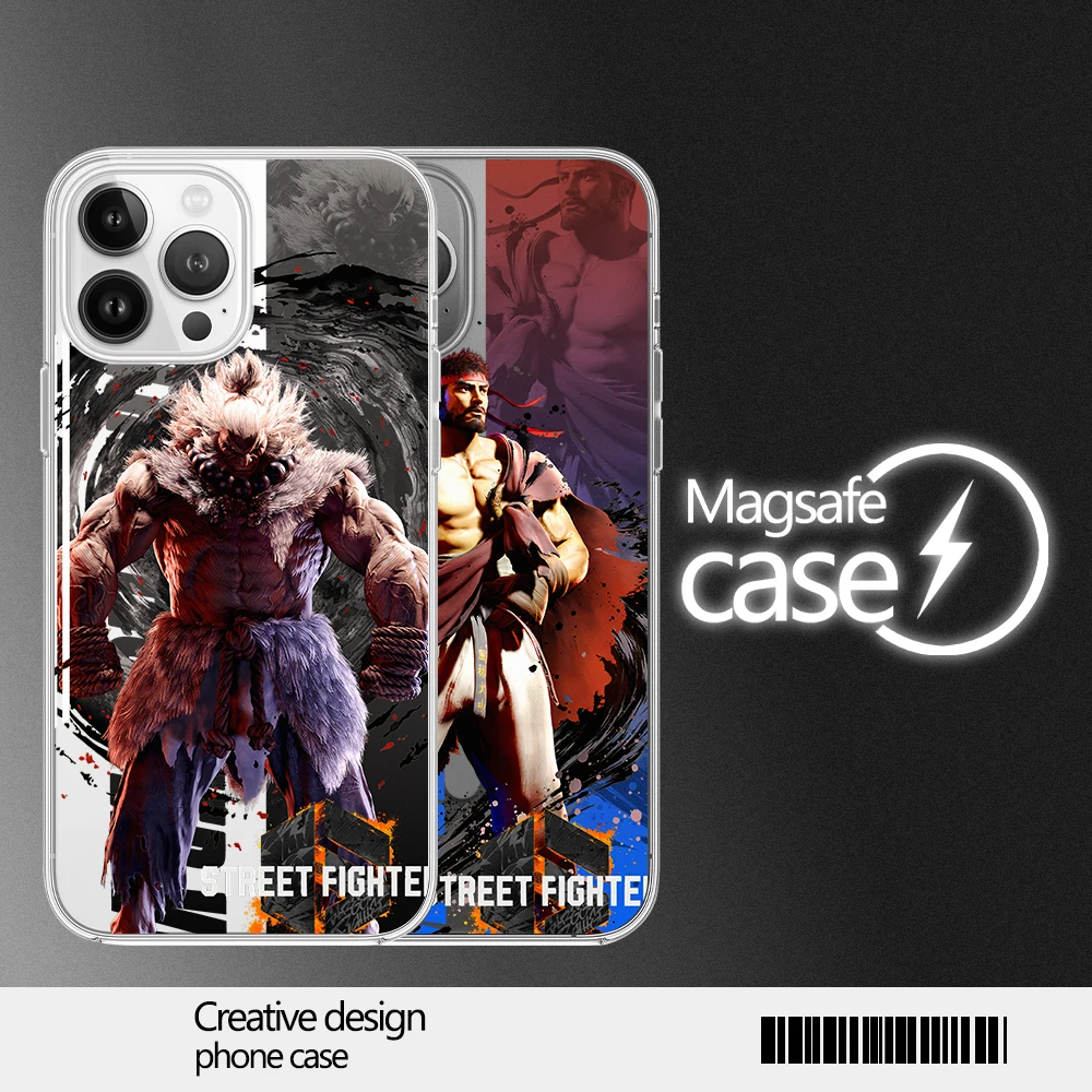 Game Streets F-Fighter 6 Phone Case for iPhone 12 11 13 14 15 16 Max Pro Plus Magsafe Magnetic Wireless Cover