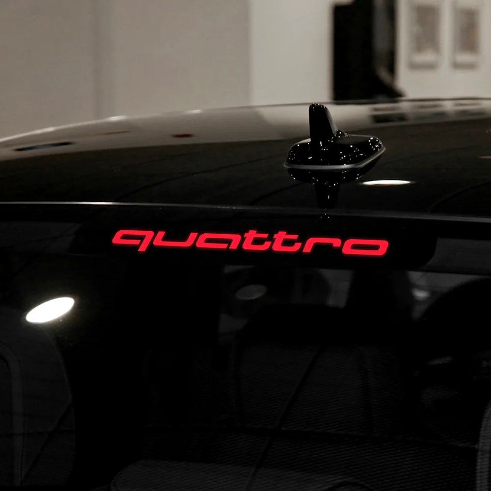 For Audi quattro RS Sline Sport High Mounted Stop Brake Lamp Light Car Warning Decor Sticker Car Styling External Accessories