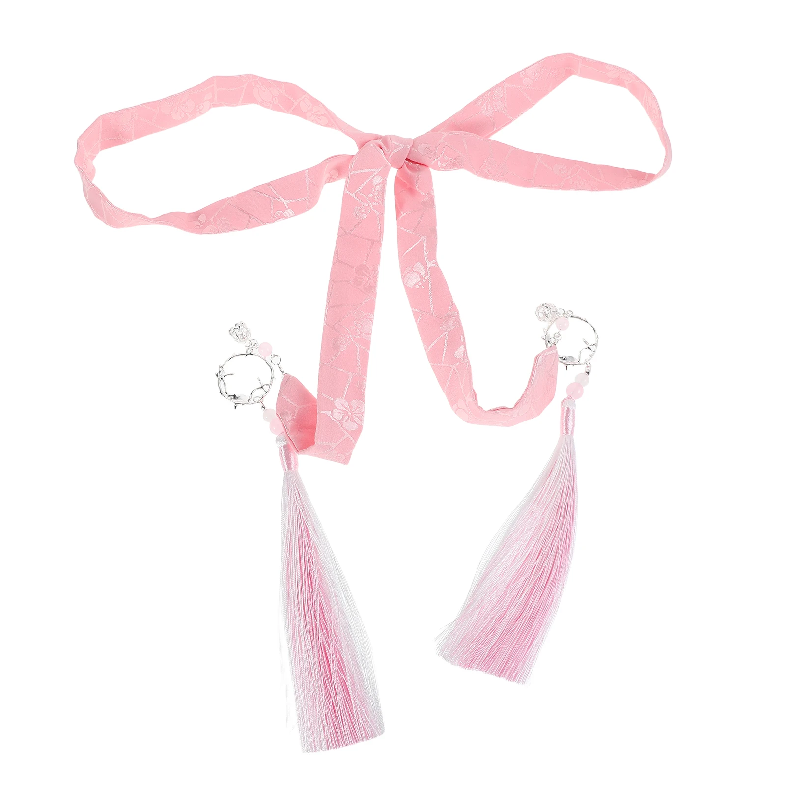 

Japanese Style Tassel Hair Band Hanfu Hair Accessories Cloth Metal Plastic Light Pink Ancient Chinese Headdress Halloween