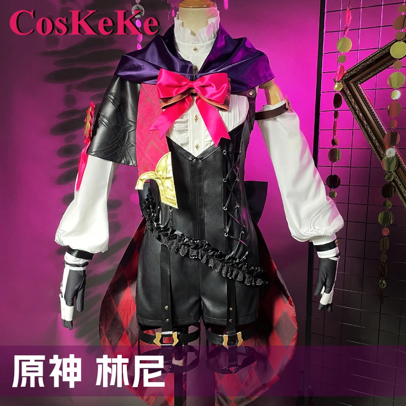 

CosKeKe Lyney Cosplay Anime Game Genshin Impact Costume Fashion Combat Uniform Halloween Carnival Party Role Play Clothing New