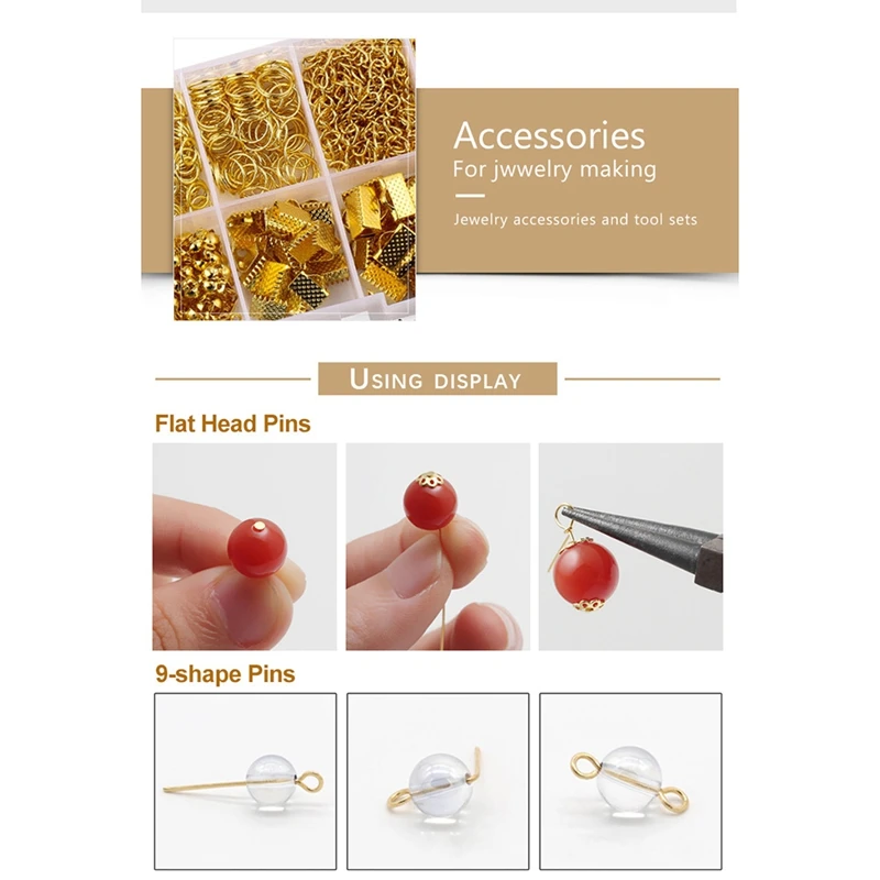 Jewelry Findings Set Jewelry Making Tools Copper Wire Open Jump Rings Earring Hook Jewelry Making Supplies Kit