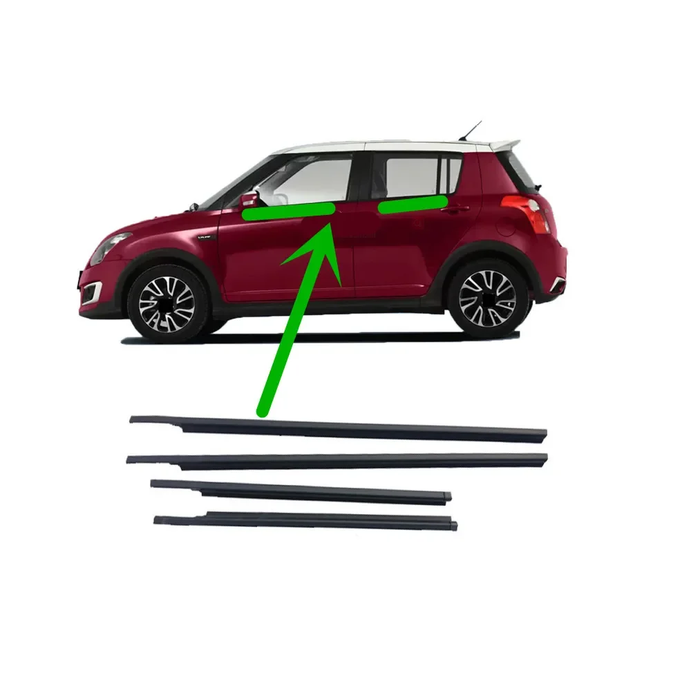 4 Pieces Outside Window Glass Rubber for Suzuki Swift 2006-2011 83811-77J00 Weatherstrip for Swift  Hatchback Outside 3 Choices